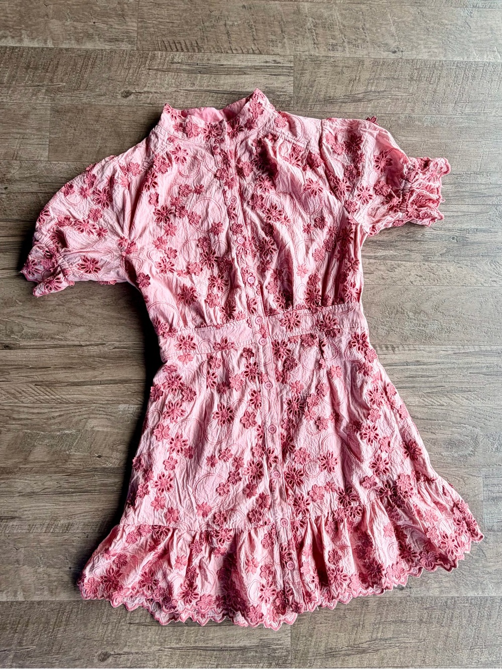 Fate Pink Floral Button-Front Mini Dress - Picture 2 of 4